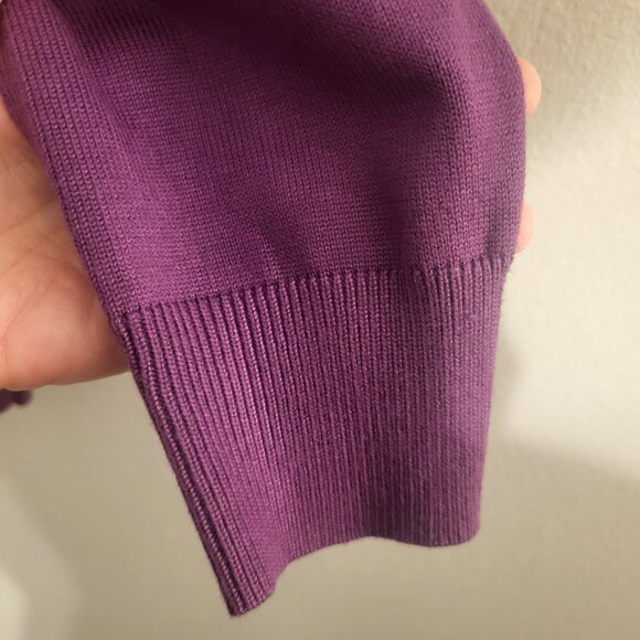 Luxton Full Zip Purple Gray Geometric Elbow Patch Sweater Pockets Mens Large NWT - Picture 7 of 11